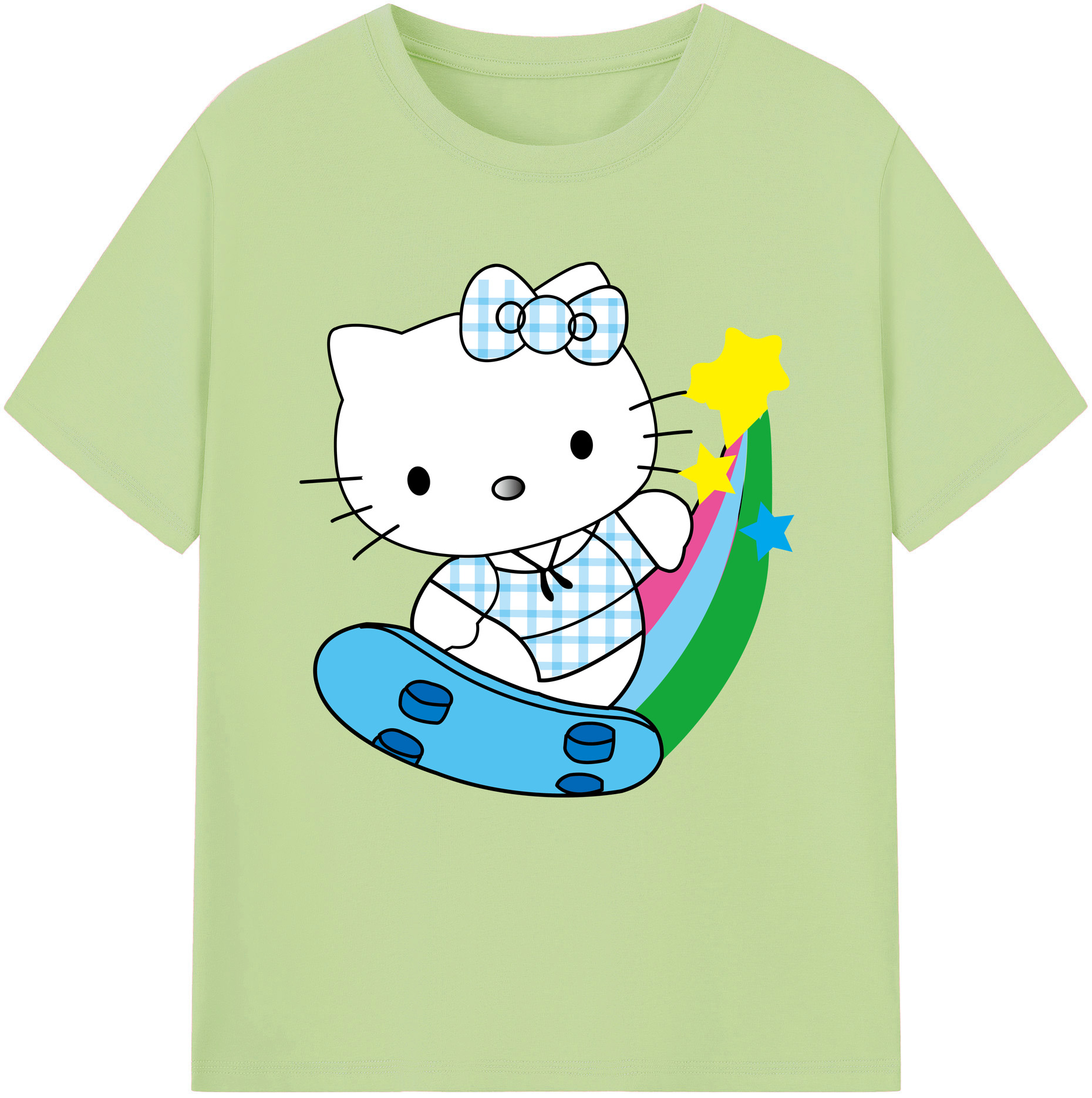 （画像用） Hello Kitty ハローキティ 綿100％半袖Tシャツ（フロントプリント）